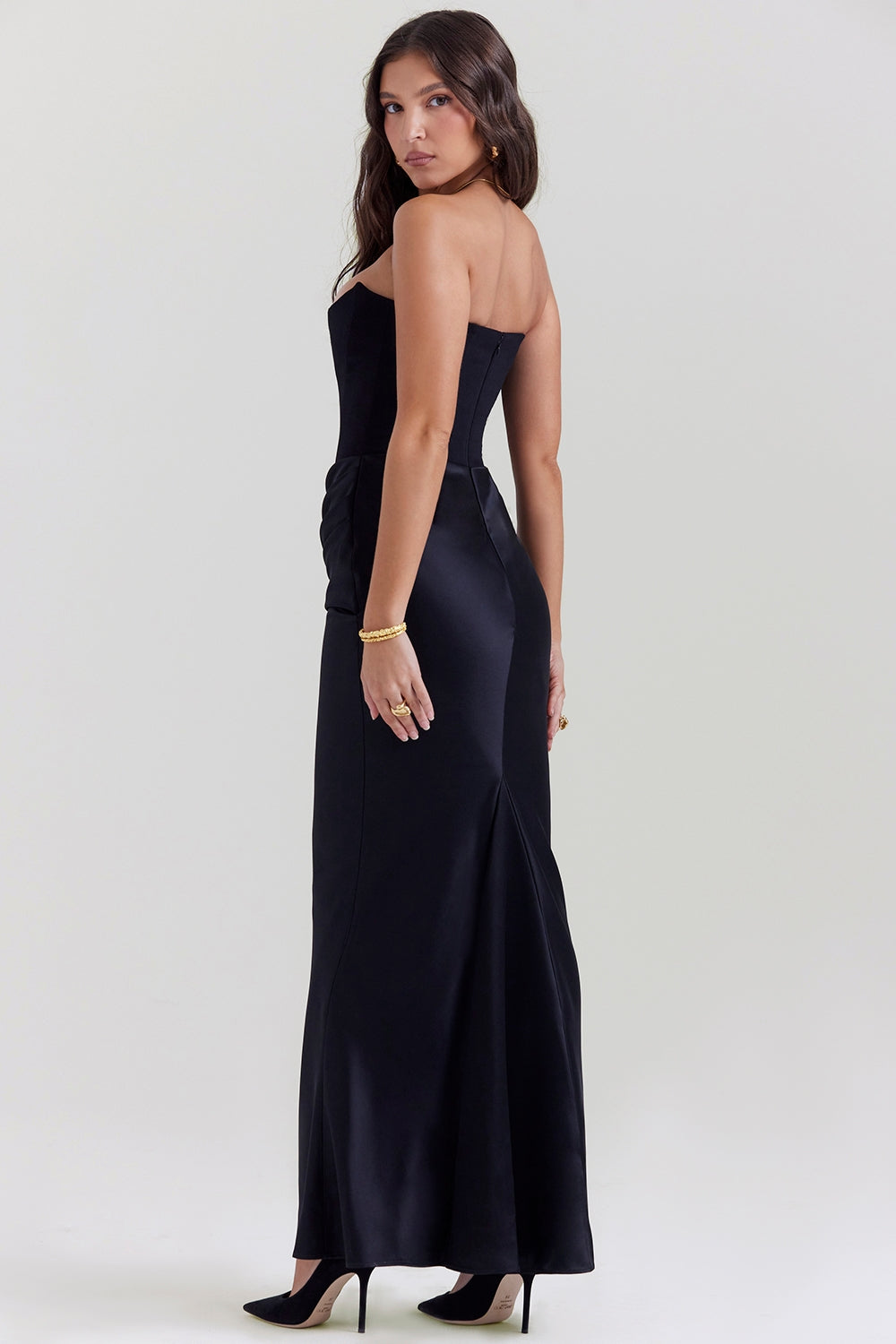 Norae | Women’s Strapless Maxi Dress Corset Fit Formal Gala Outfit