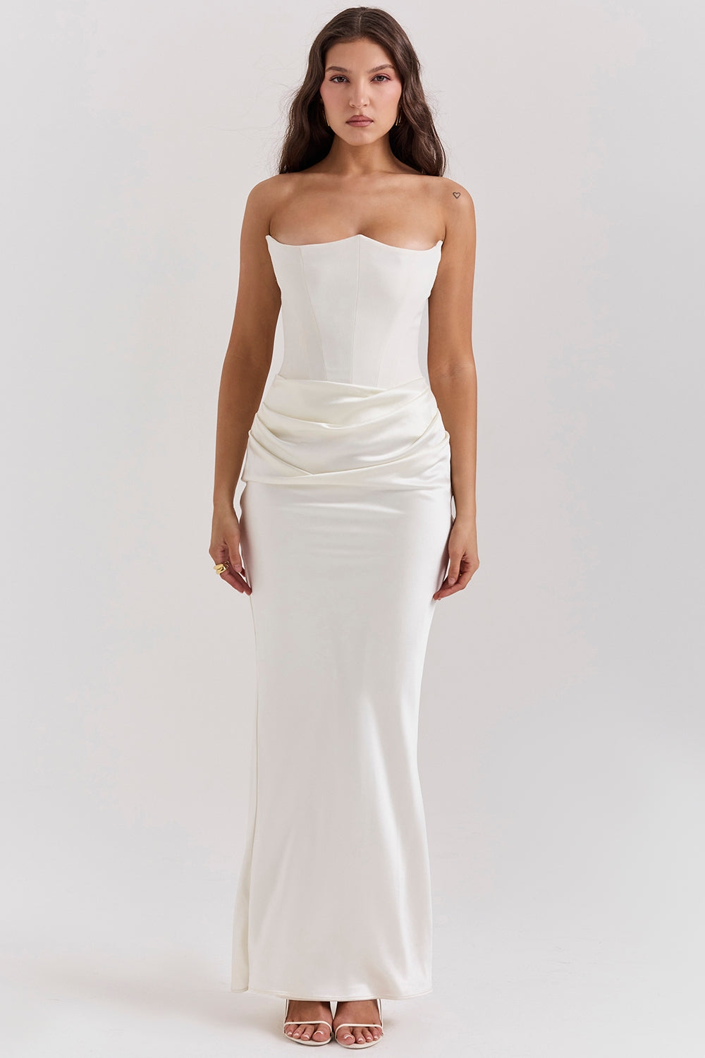Norae | Women’s Strapless Maxi Dress Corset Fit Formal Gala Outfit