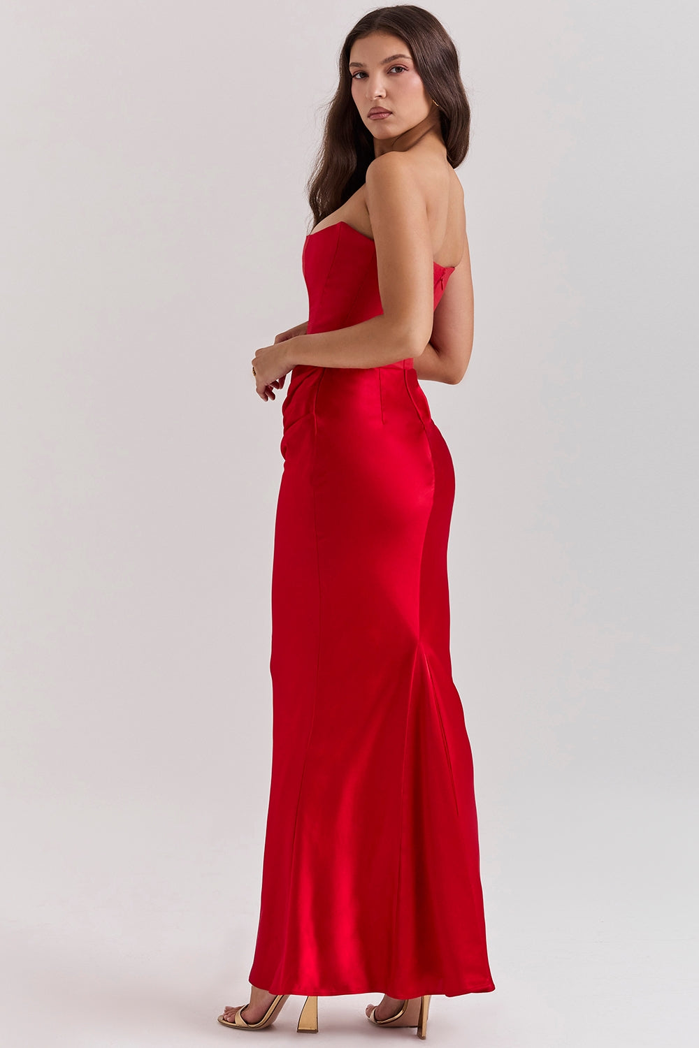 Norae | Women’s Strapless Maxi Dress Corset Fit Formal Gala Outfit
