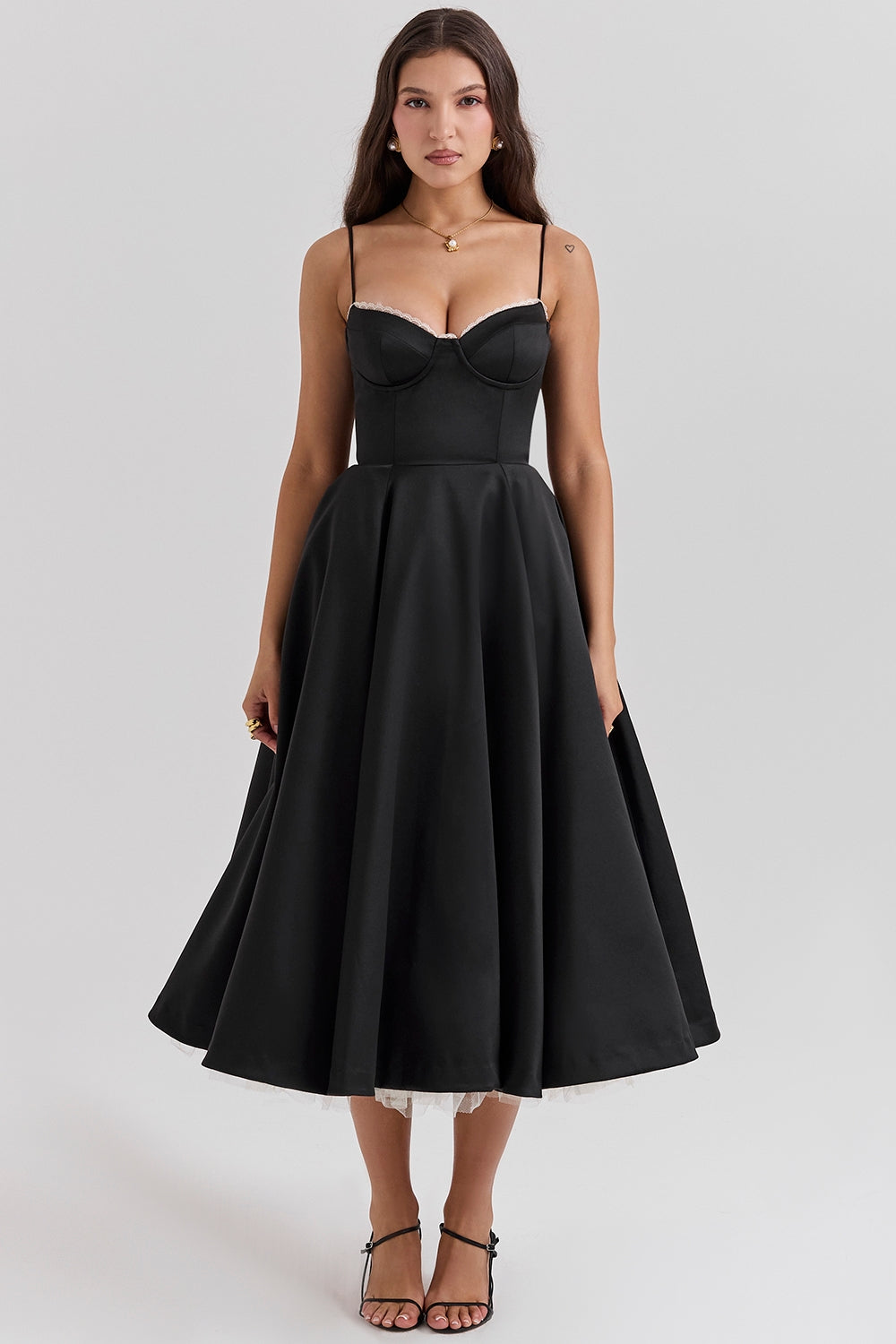 Norae | Women’s Stretch Midi Dress With Pockets Comfortable